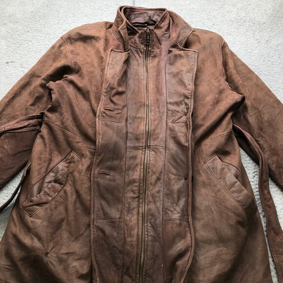 Vintage Wilsons Leather Adventure Bound Long Leather Coat Mens Medium Thinsulate - Picture 11 of 15
